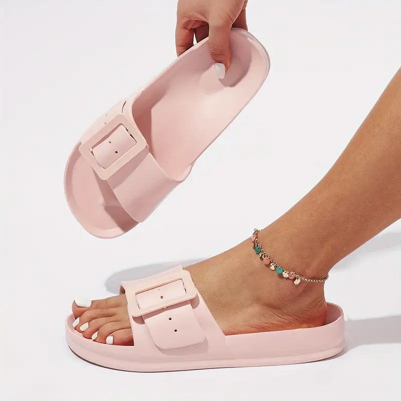 Adjustable Buckle Slippers