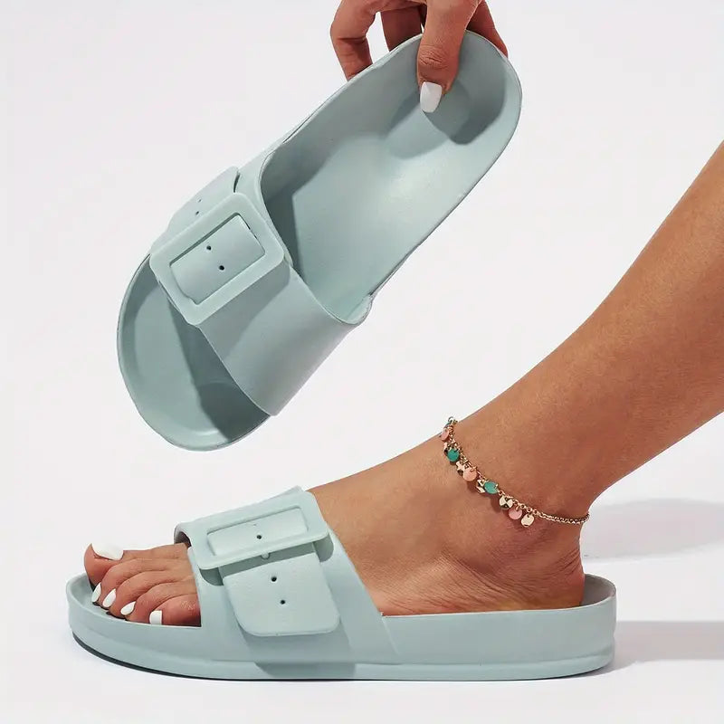 Adjustable Buckle Slippers