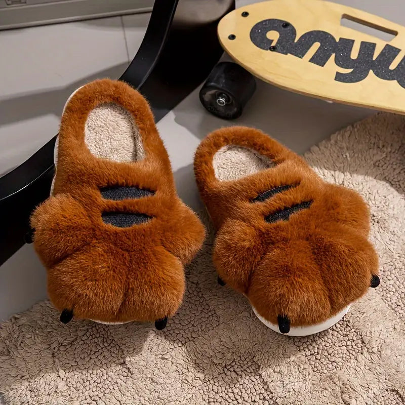 Bear Claw Plush Slippers