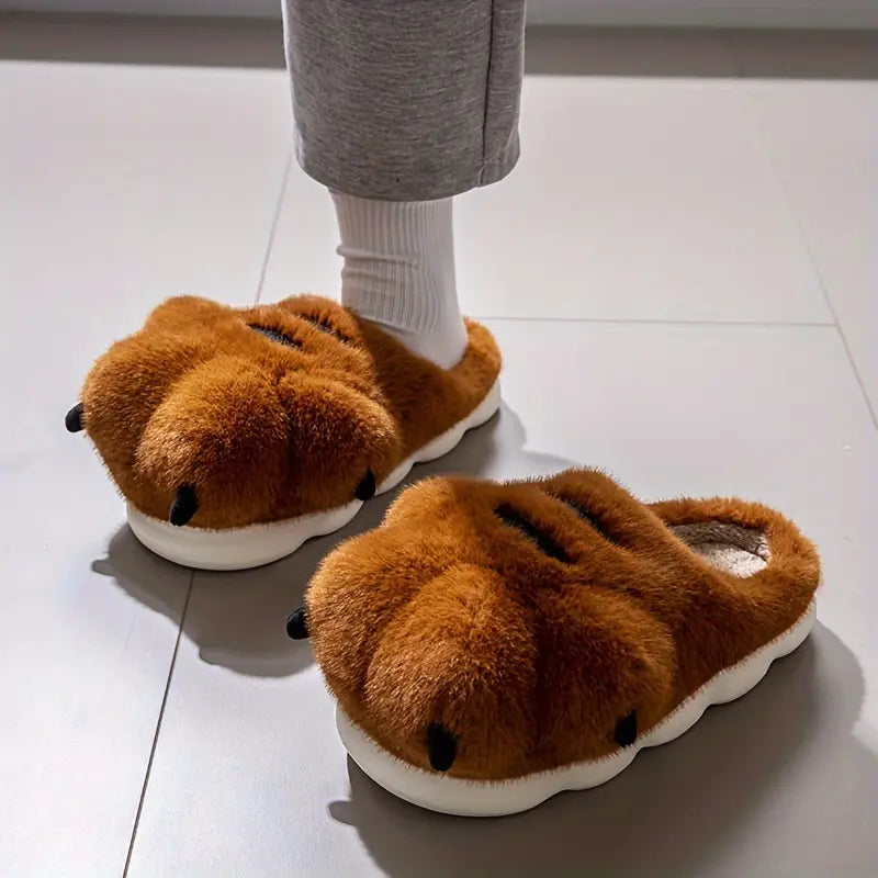 Bear Claw Plush Slippers