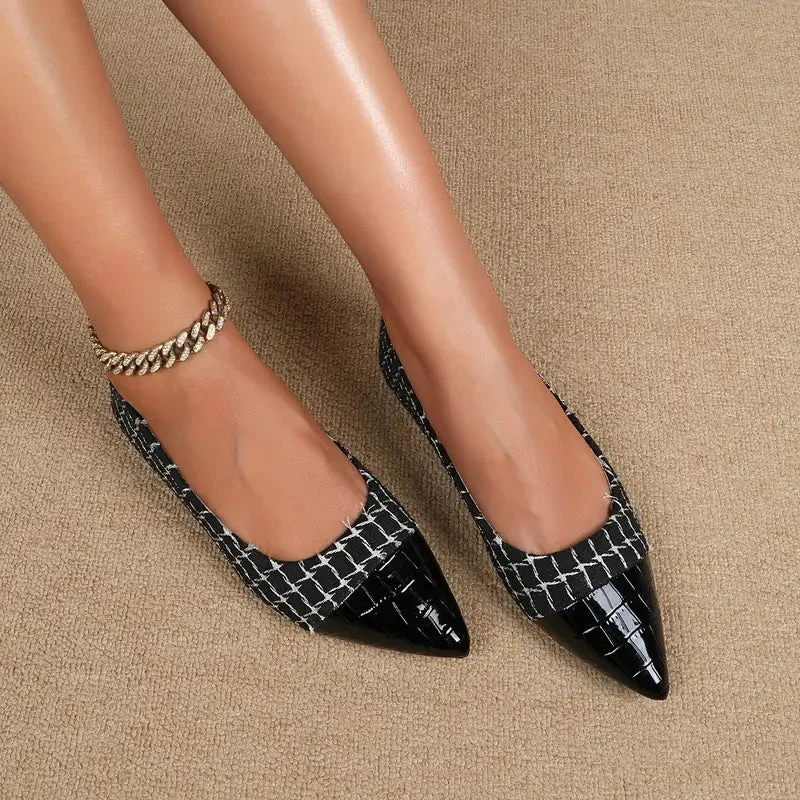 Beatrice Pointed Weave Flats — Cloud Slides