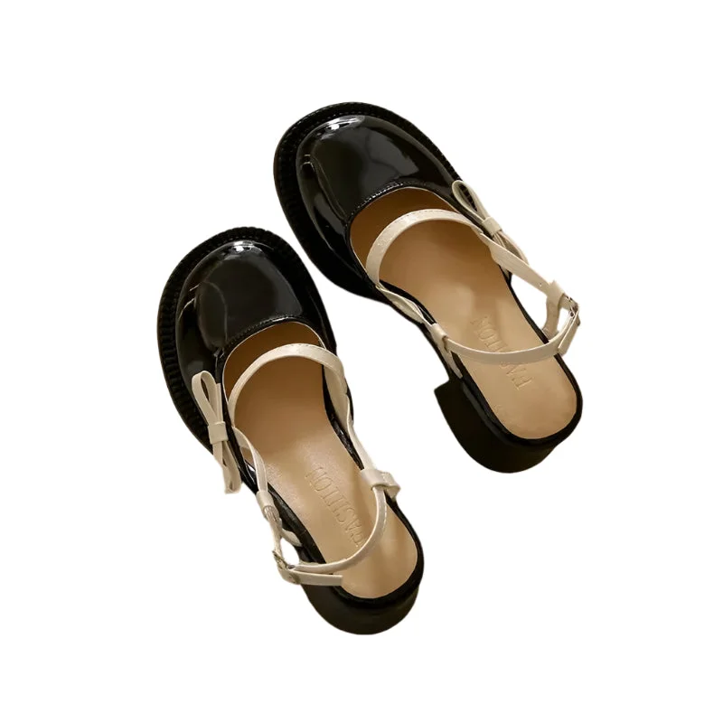 Bianca Gloss Bow Sandals — Cloud Slides