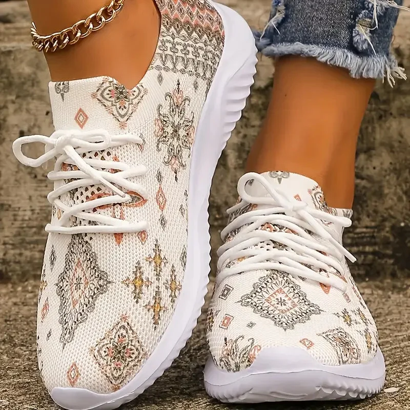 Boho Breeze Patterned Sneakers — Cloud Slides