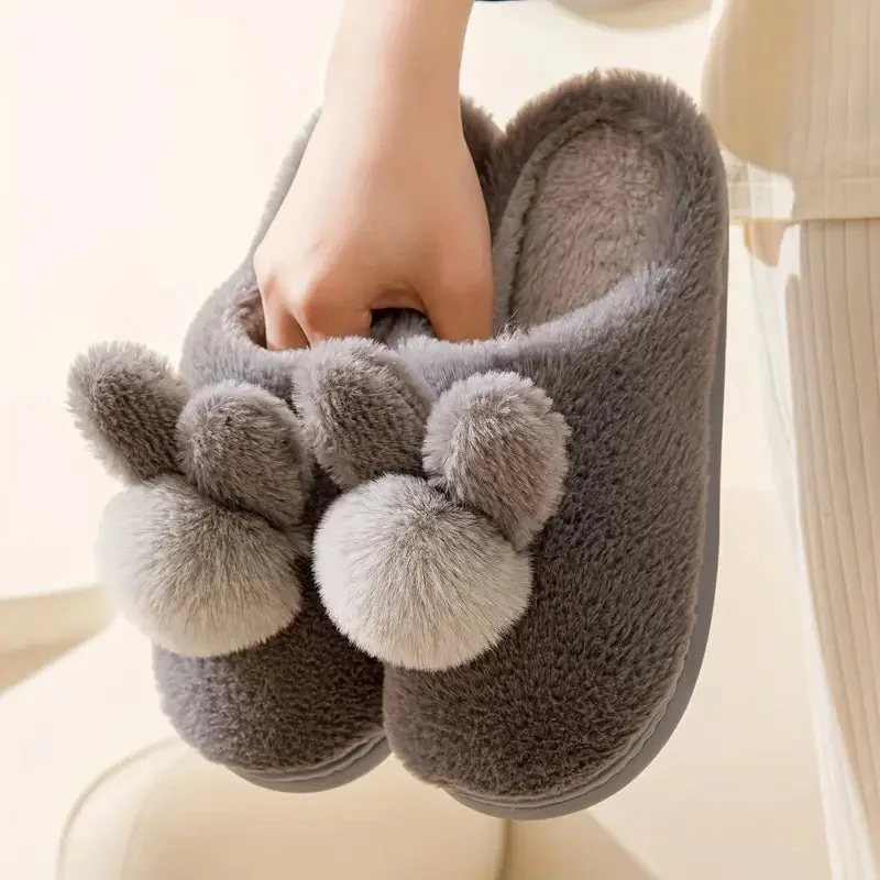Bunny Pompom Slippers