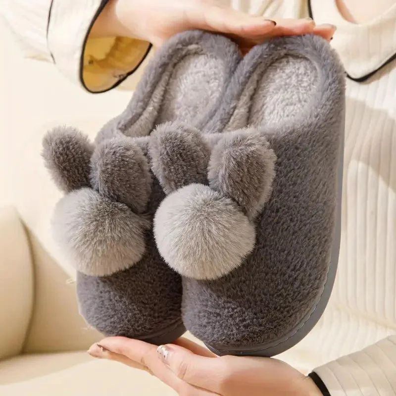 Bunny Pompom Slippers