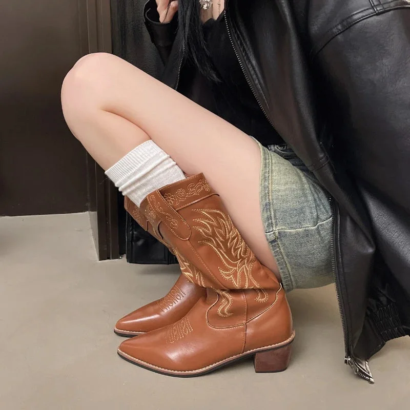 Canyon Leather Western Boots For Women