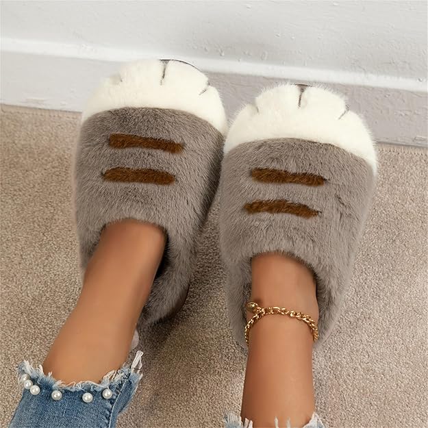 Cat Paw Plush Slippers