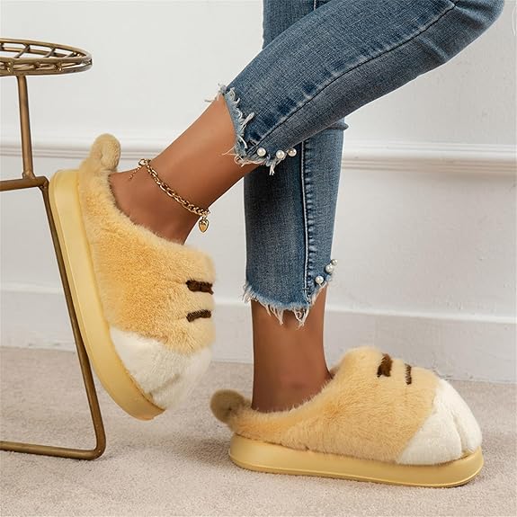 Cat Paw Plush Slippers