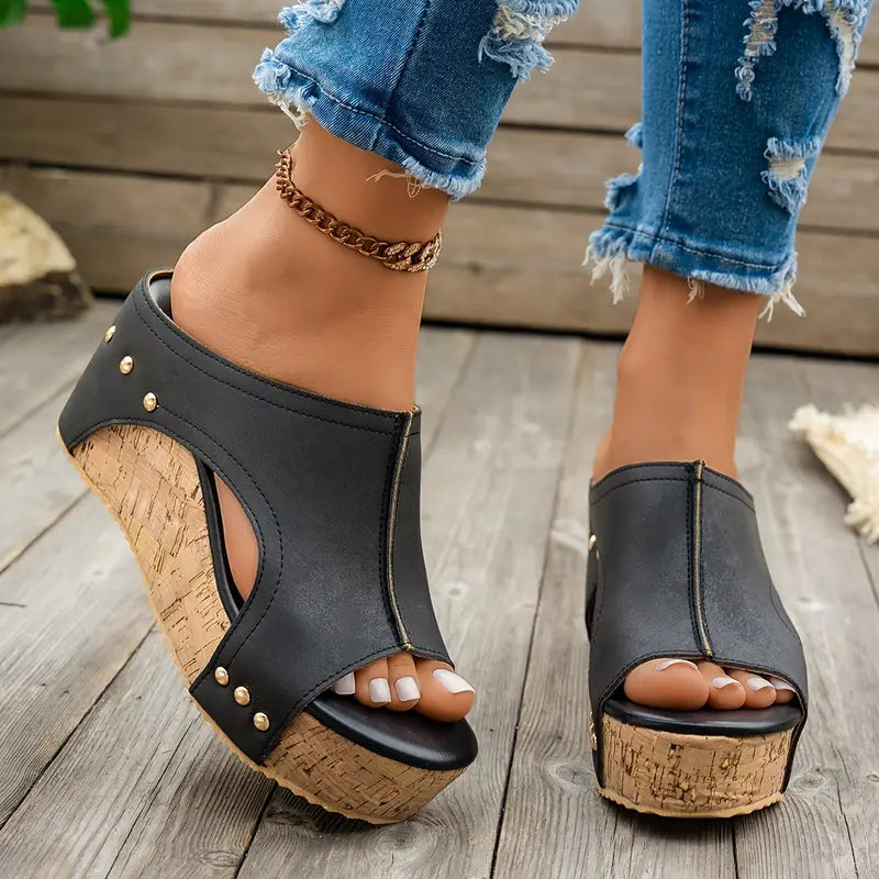 Chic Cork Wedge Sandals