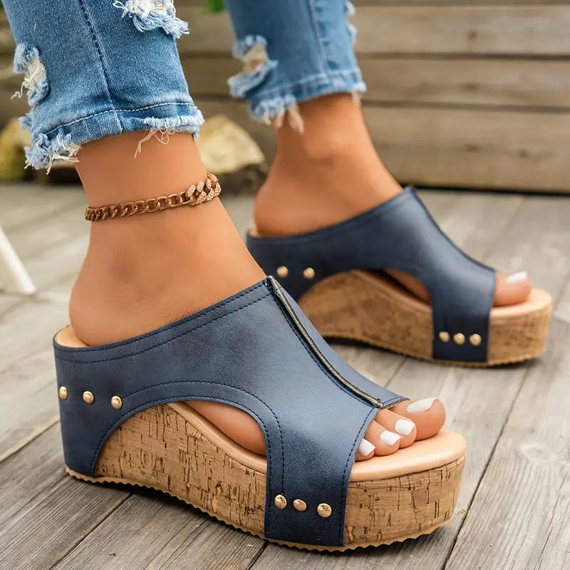 Chic Cork Wedge Sandals