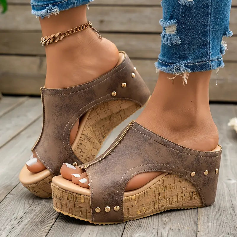 Chic Cork Wedge Sandals