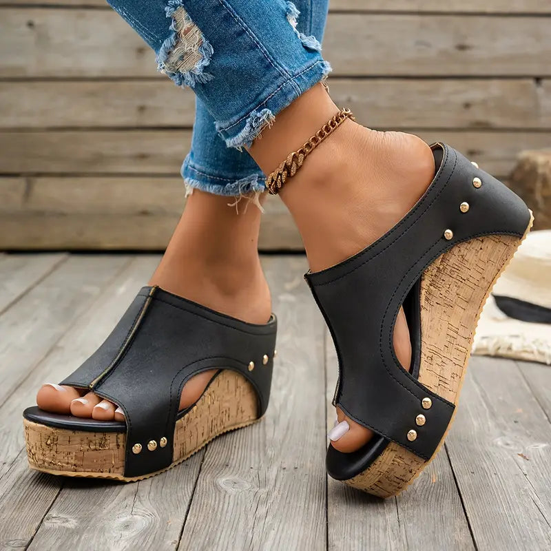 Chic Cork Wedge Sandals