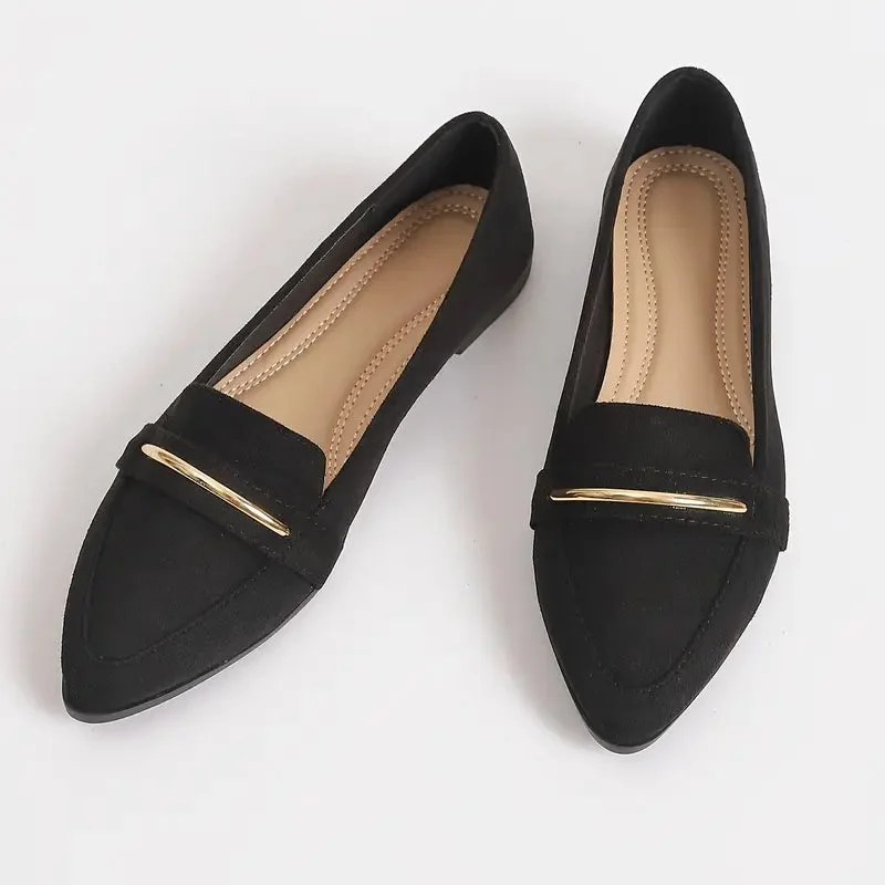 Colette Gold Trim Flats — Cloud Slides