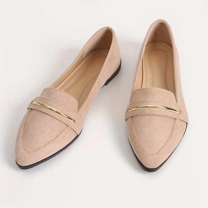 Colette Gold Trim Flats
