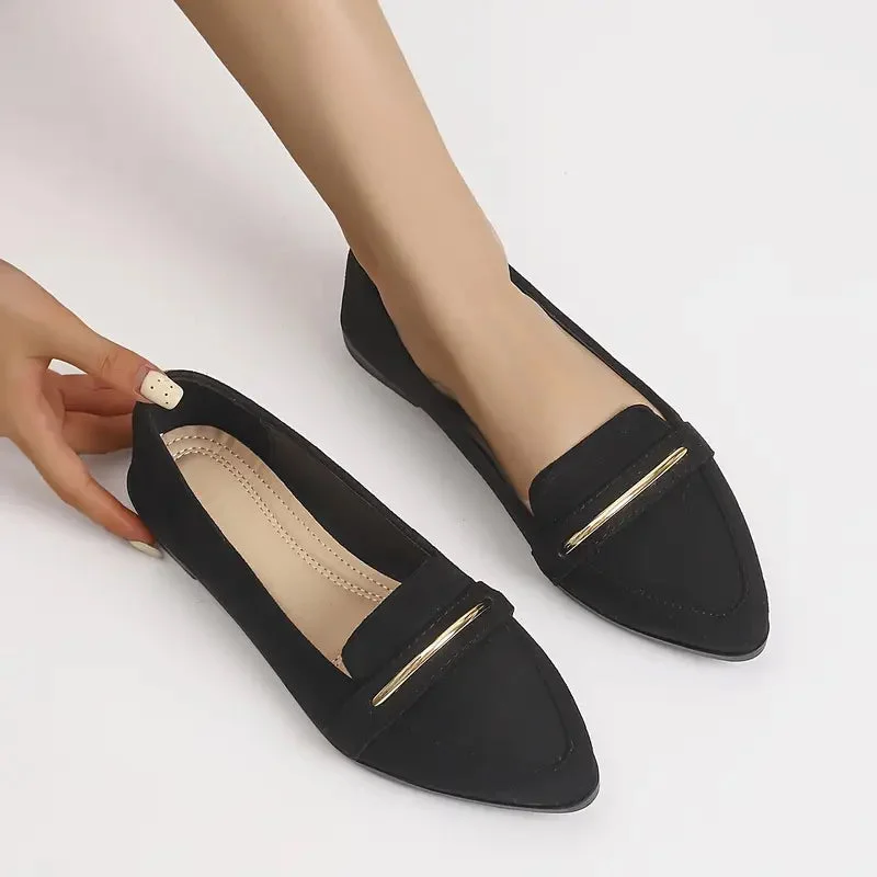 Colette Gold Trim Flats