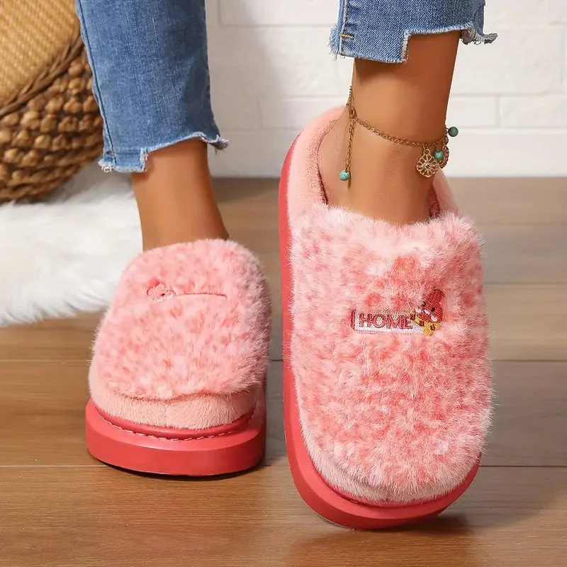 Cozy Pink Plush Slippers