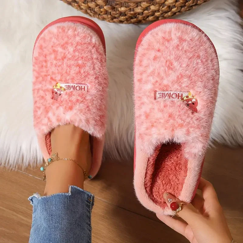 Cozy Pink Plush Slippers