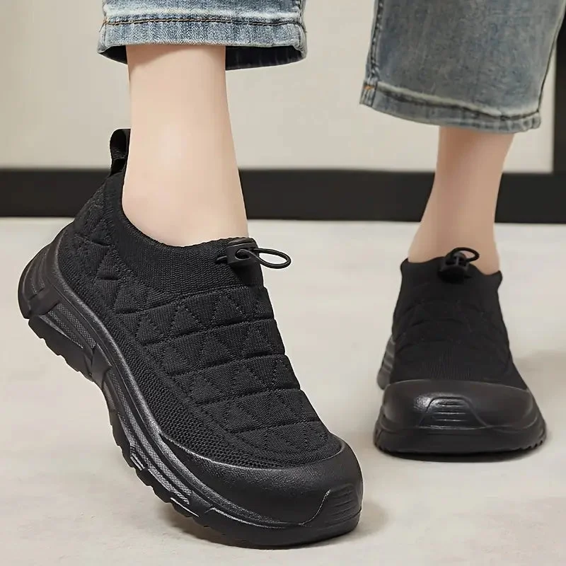 CozyLift Quilted Sneakers — Cloud Slides