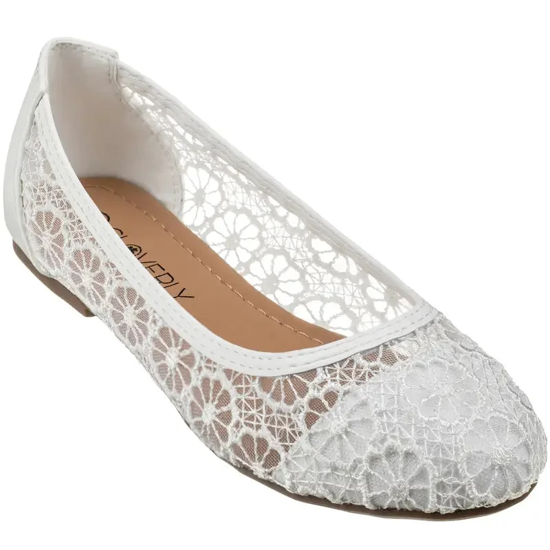 Crochet Lace Ballet Flats