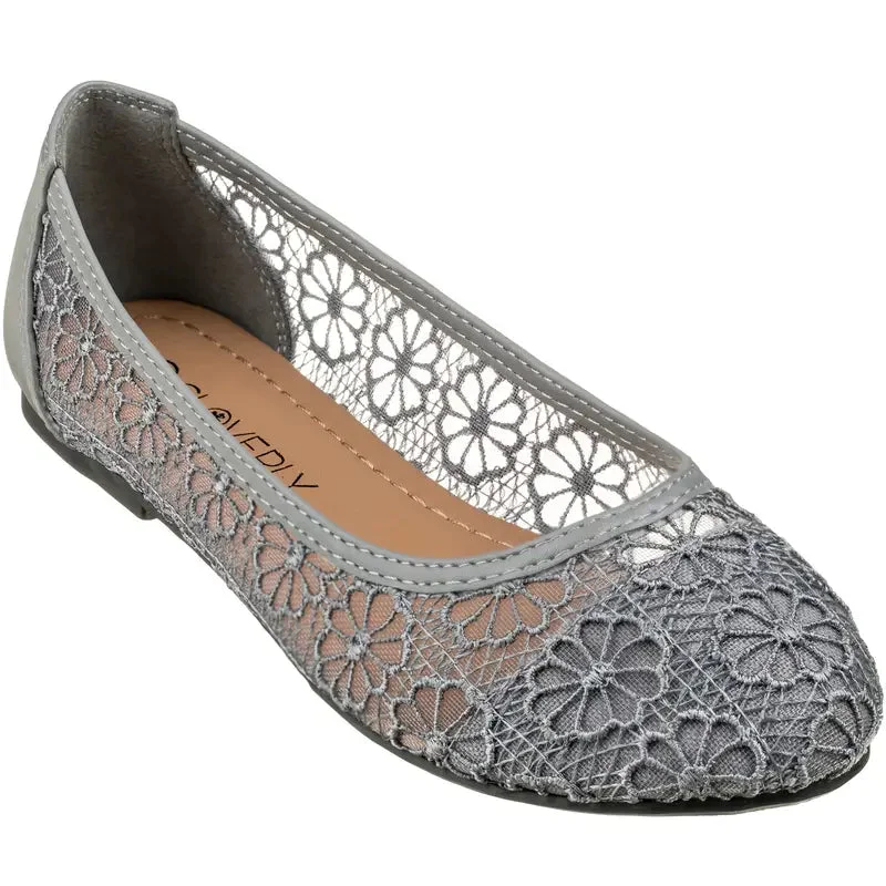Crochet Lace Ballet Flats