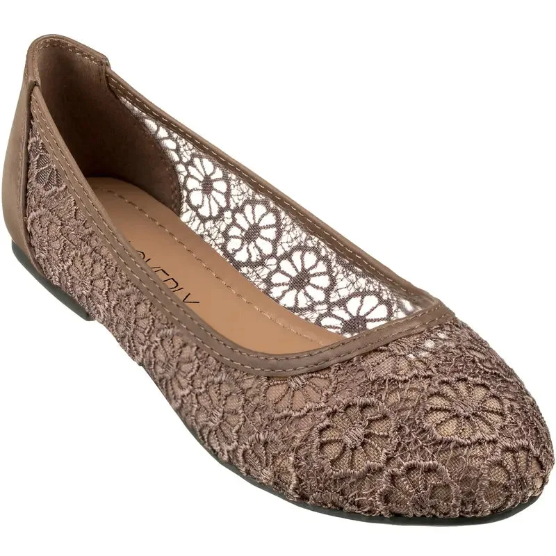 Crochet Lace Ballet Flats