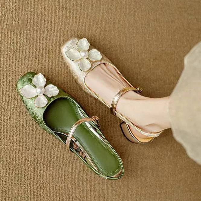 Dahlia Petal Block Heels