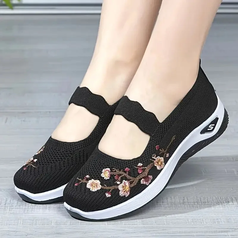 Daily Wear Knitted Floral Shoes — Cloud Slides