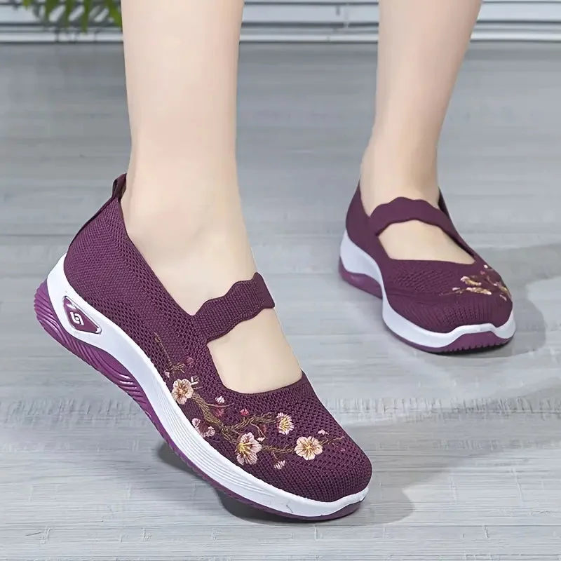 Daily Wear Knitted Floral Shoes