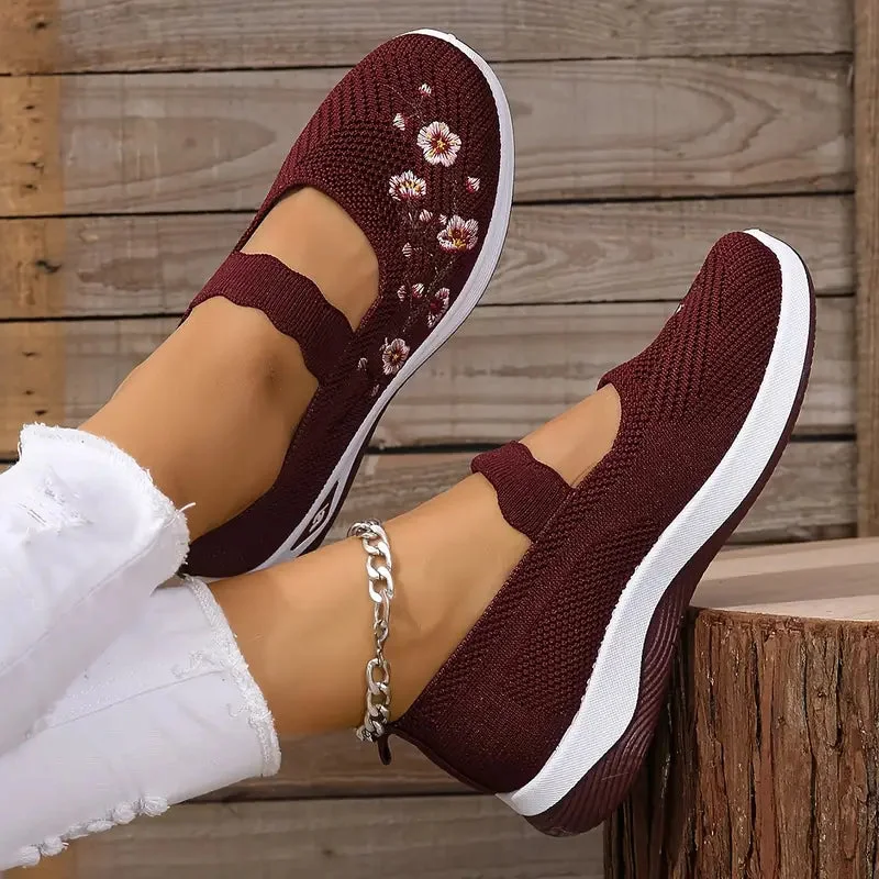Daily Wear Knitted Floral Shoes