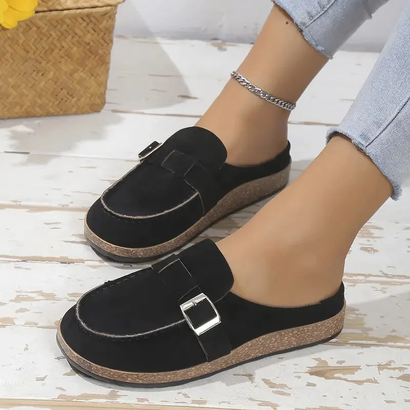 Evelyn Buckle Mules — Cloud Slides