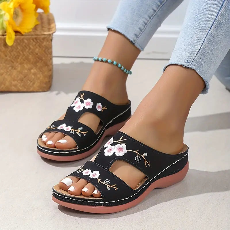 Daisy Wedge Sandals