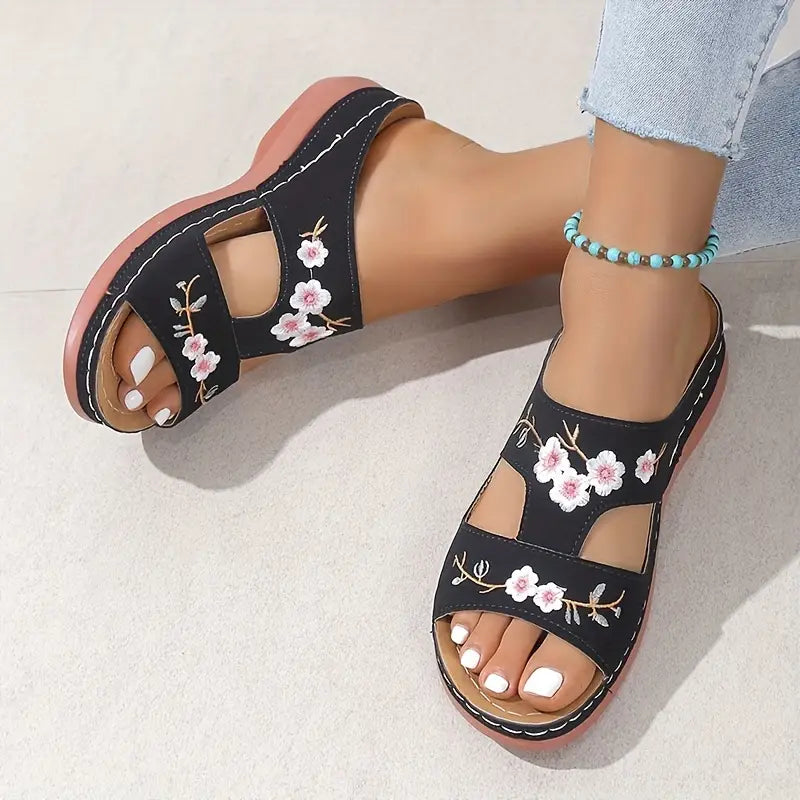 Daisy Wedge Sandals