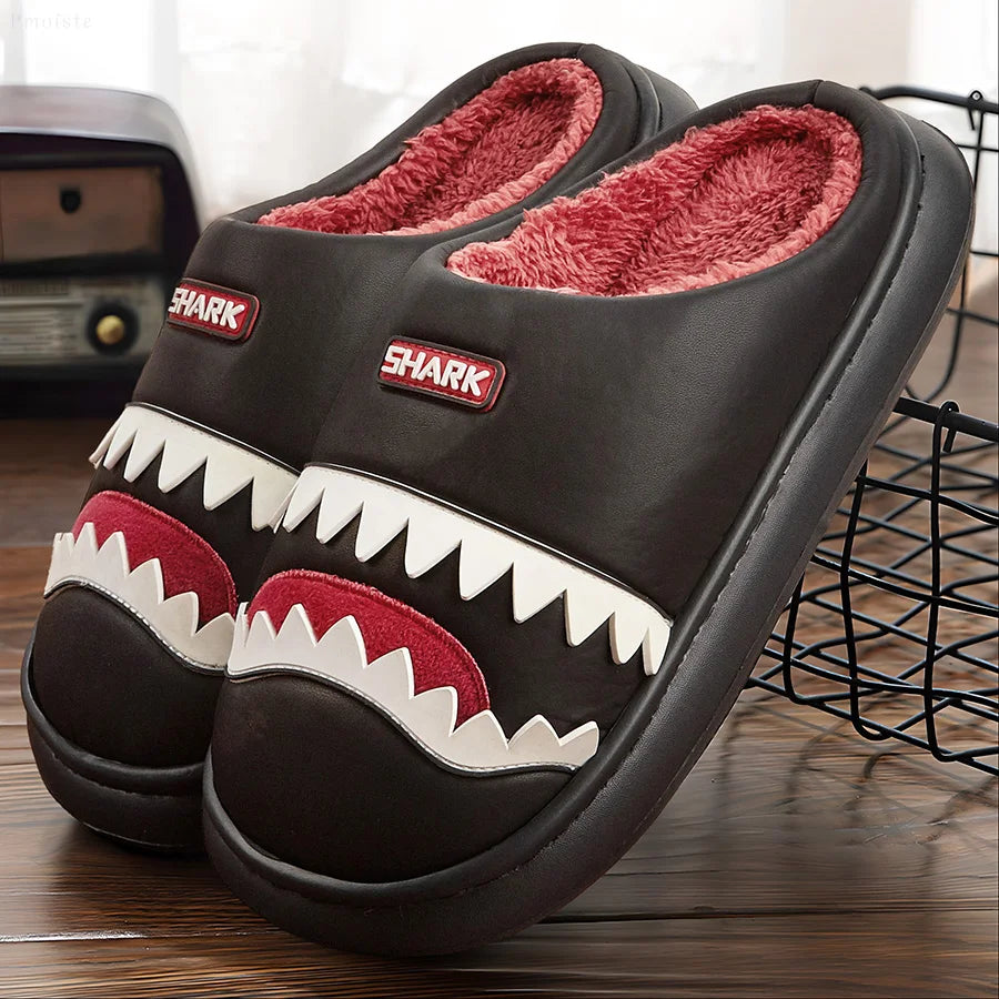 Furry Shark Slippers — Cloud Slides