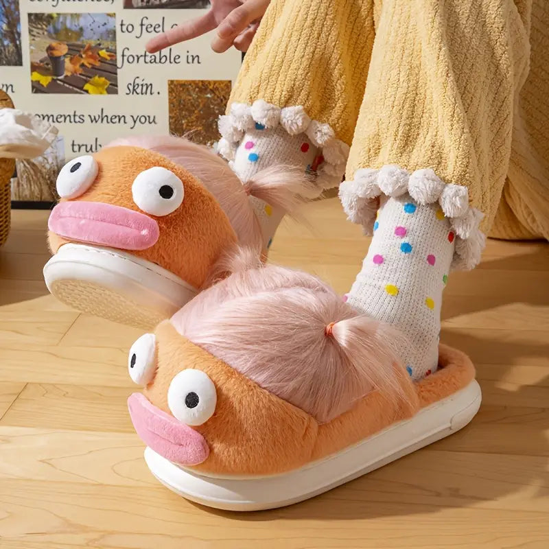 Fuzzy Fun Winter Slippers — Cloud Slides