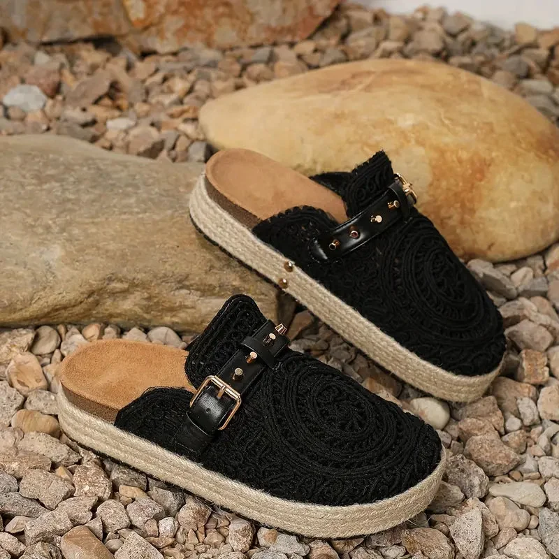 Geely Lace Wooden Clogs — Cloud Slides