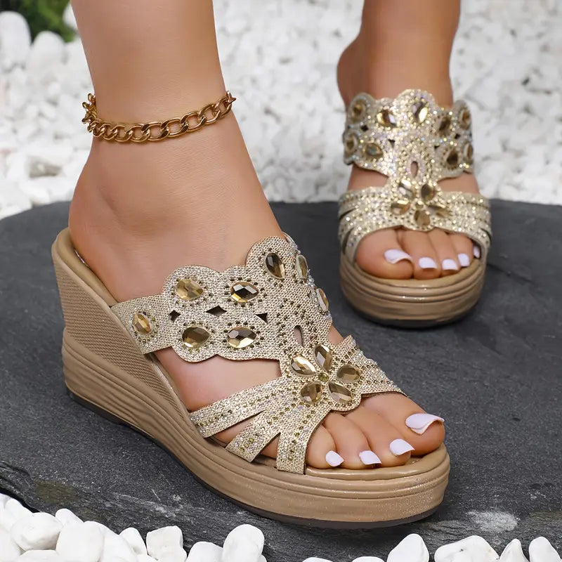 Gem Wedge Sandals