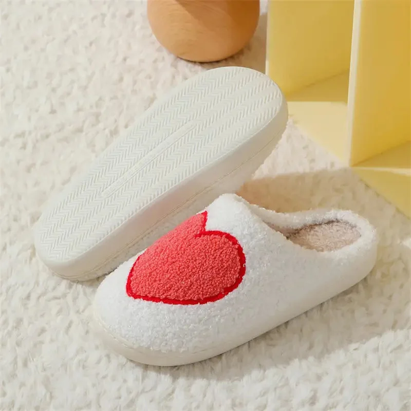 Heart Fleece Slippers