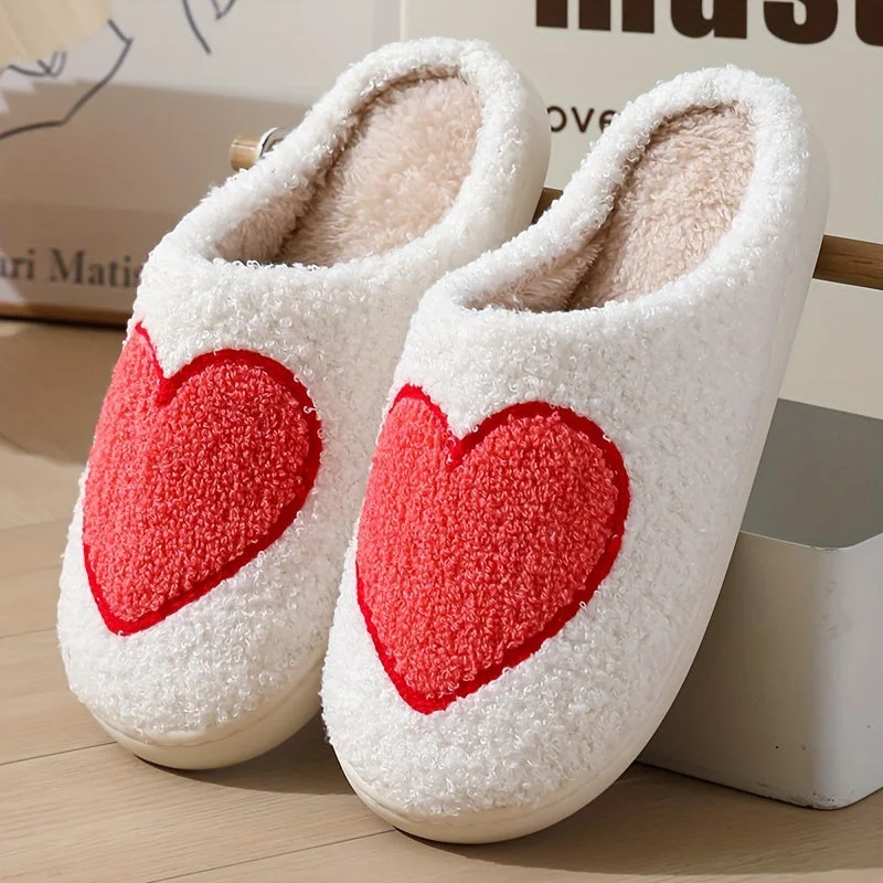 Heart Fleece Slippers