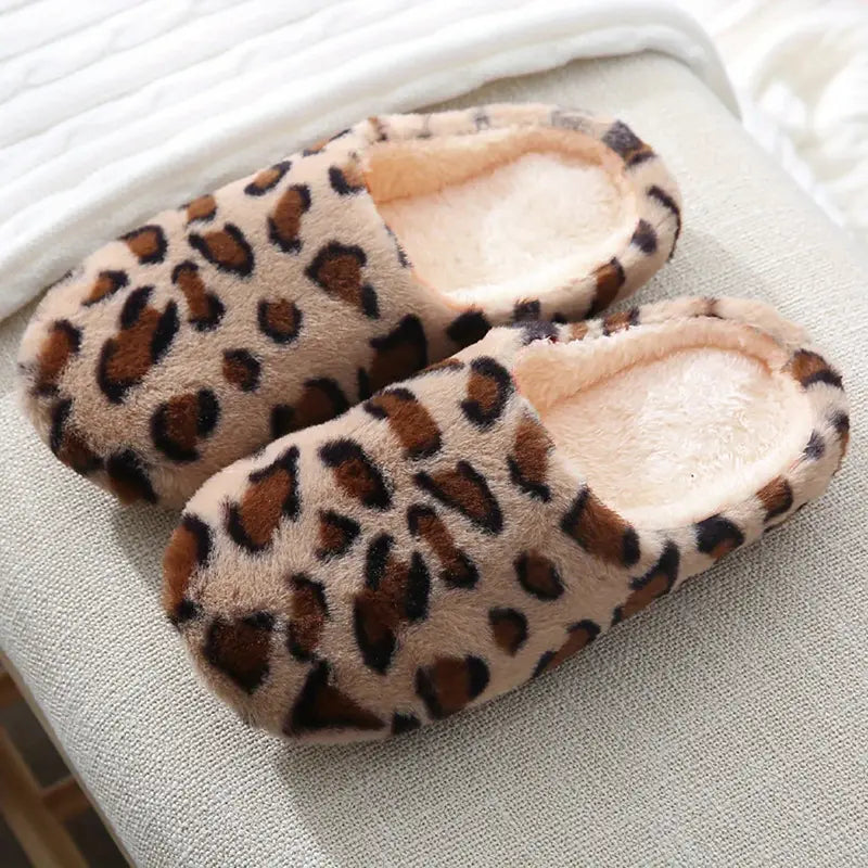 Leopard Pattern Slippers — Cloud Slides