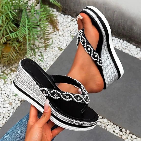 Marina Pearl Wedge Flipflops