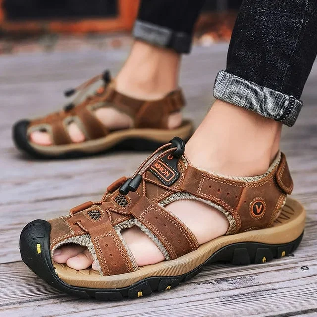 Orthopedic Leather Sandals — Cloud Slides