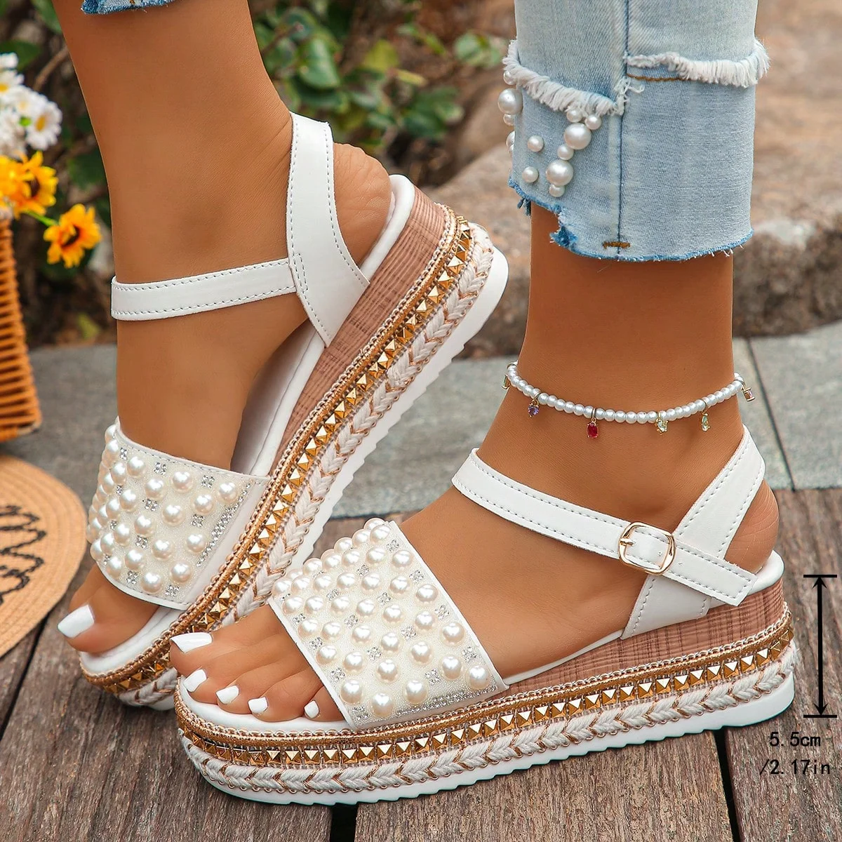 Pearl Luxe Wedges