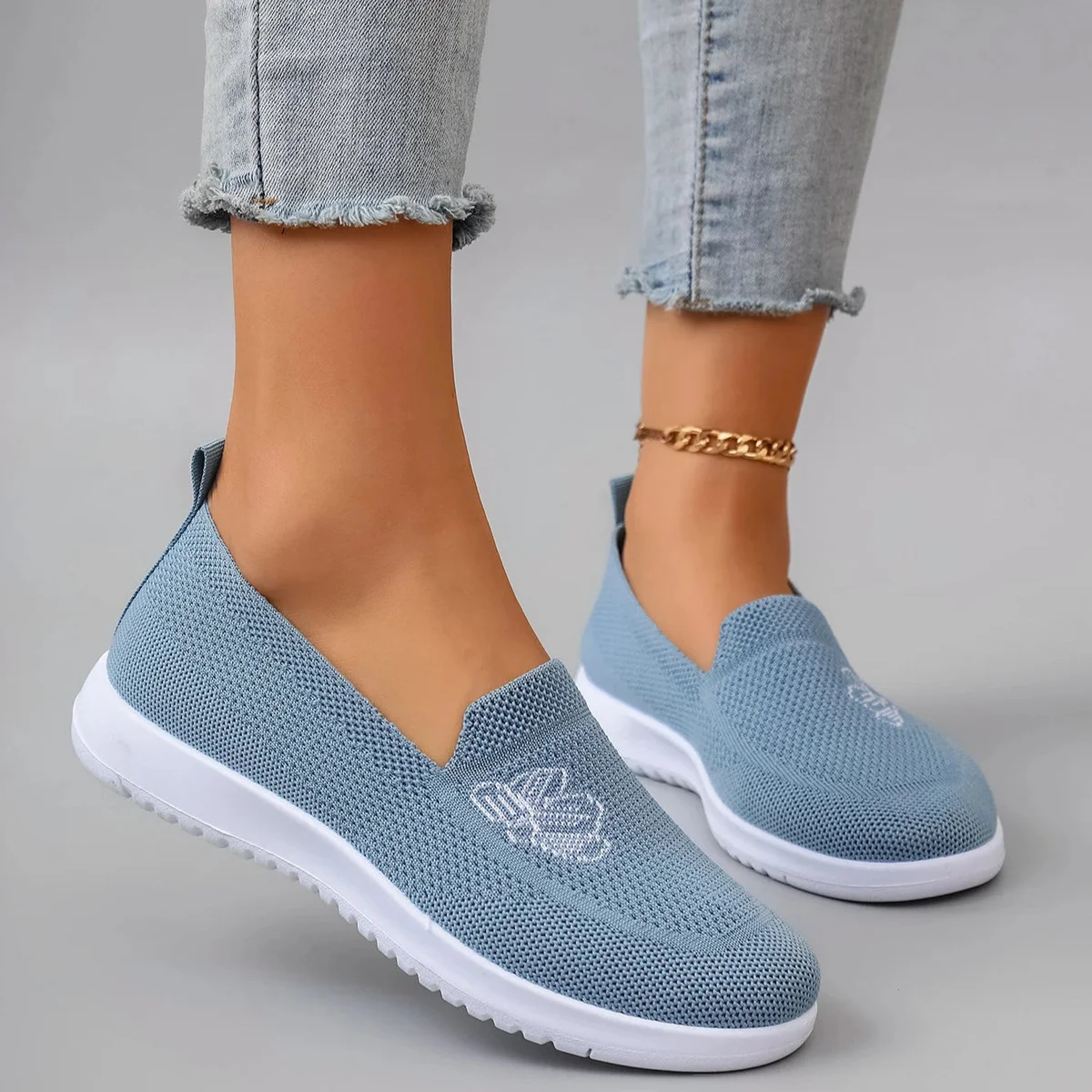 Petal Mesh Slip On Trainers