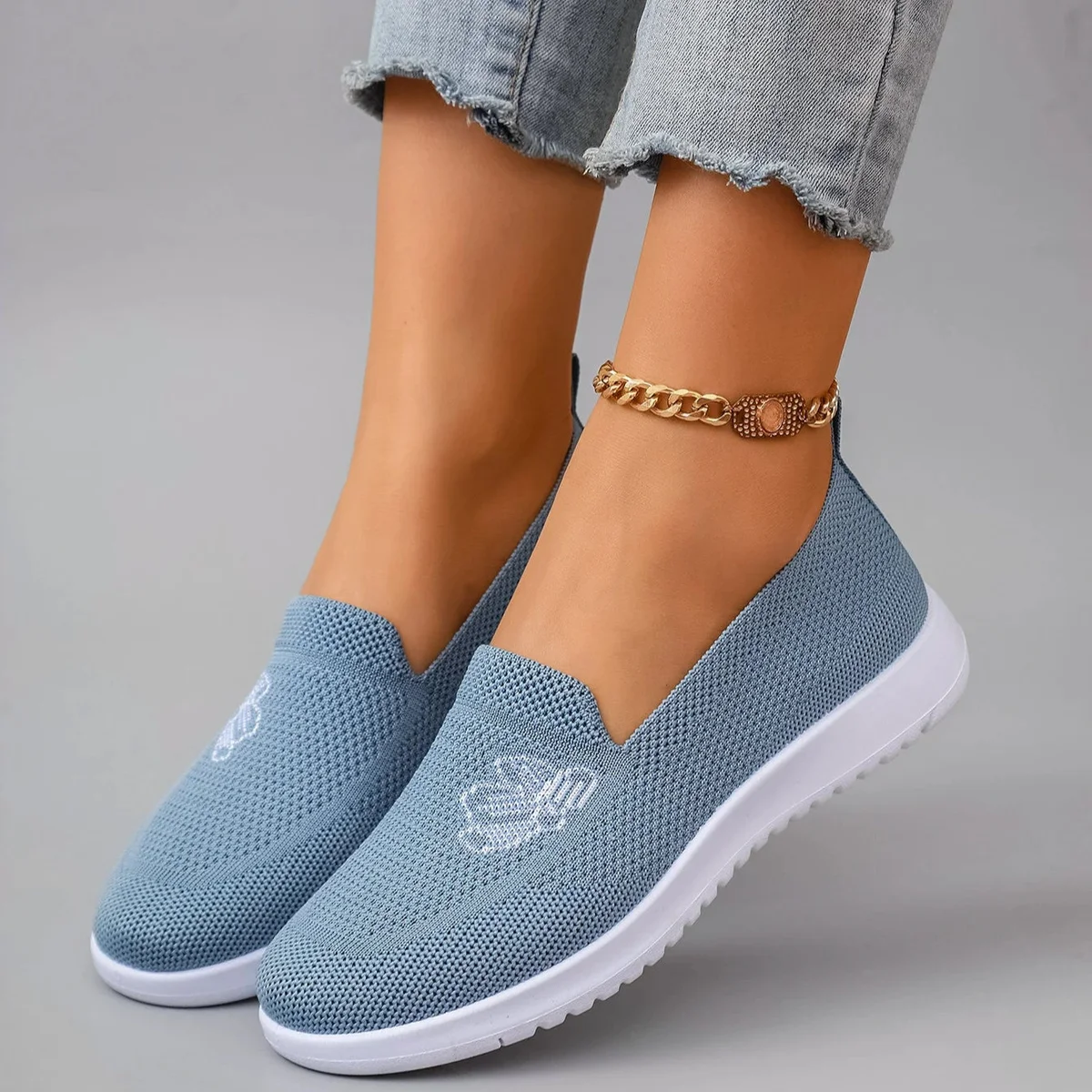 Petal Mesh Slip On Trainers
