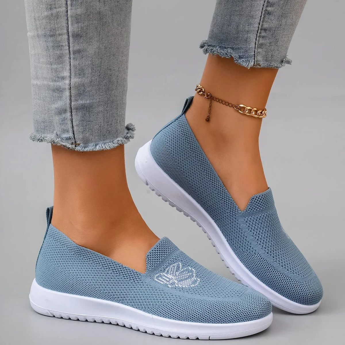 Petal Mesh Slip On Trainers