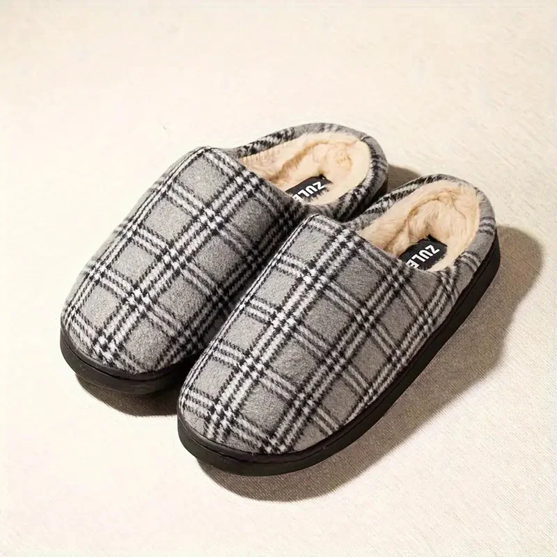 Plaid Comfort Winter Slippers