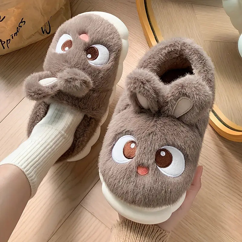 Rabbit Plush Slippers — Cloud Slides