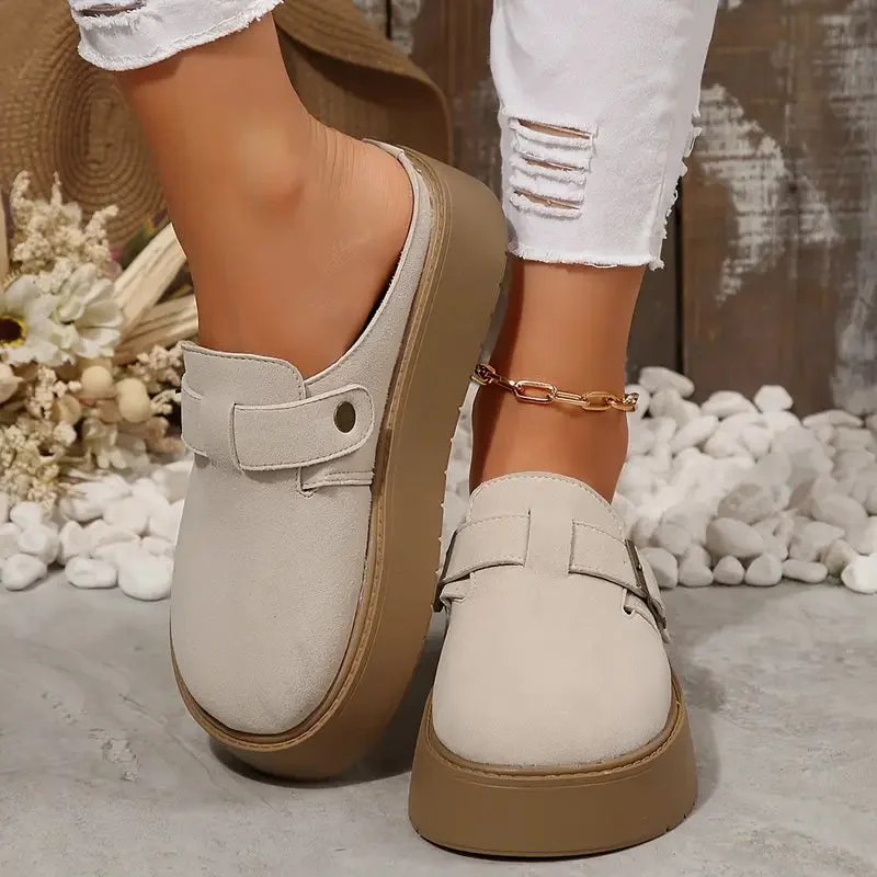 Retro Thick-Soled Half-Slippers — Cloud Slides