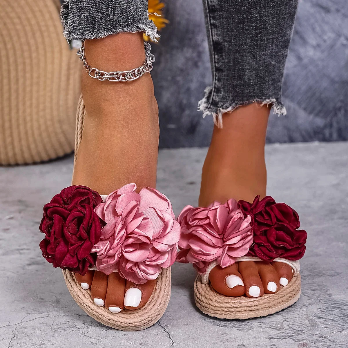 Rosalie Bloom Wedges — Cloud Slides