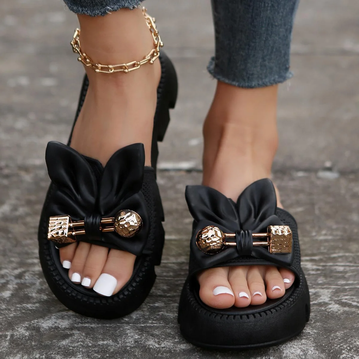 Roxanne Bow Slides — Cloud Slides